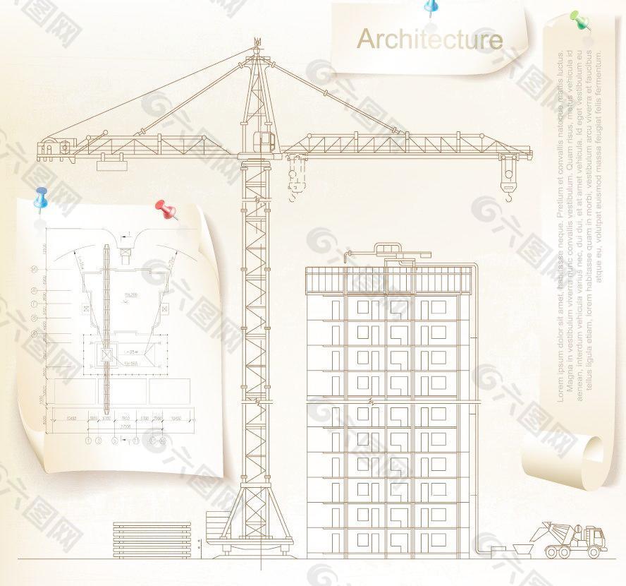 城市建筑高楼设计图工程图图片