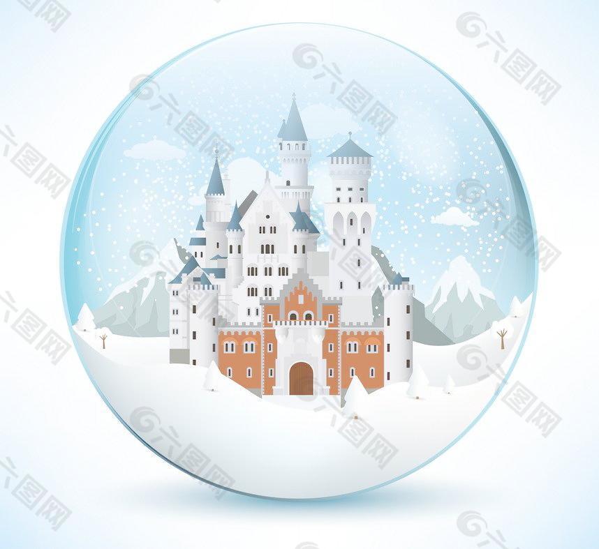 雪中城堡图片