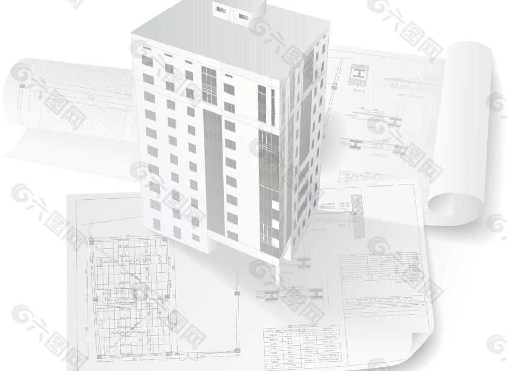 城市建筑高楼设计图工程图图片