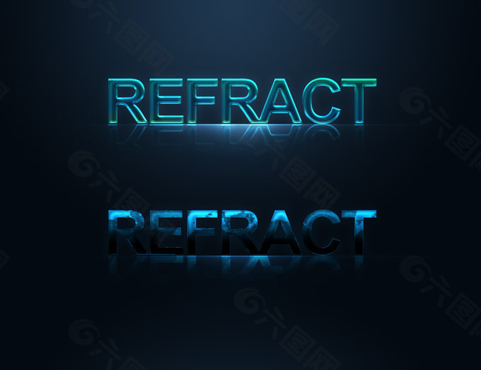 REFRACT倒影炫光艺术字