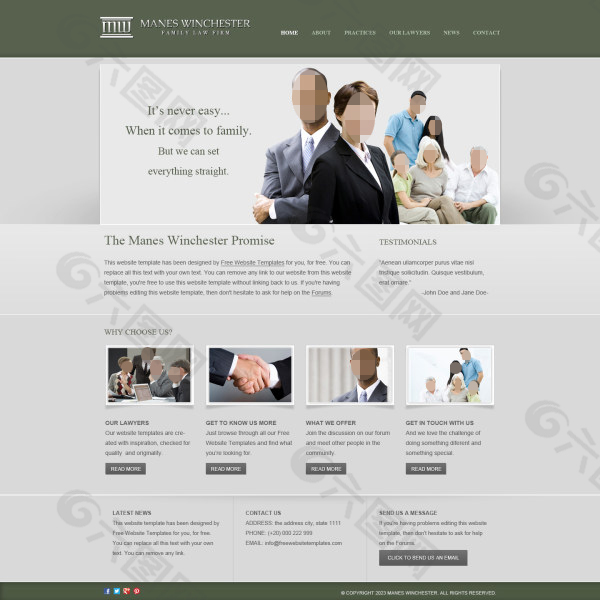 经典商务网站网页设计网页模版UI