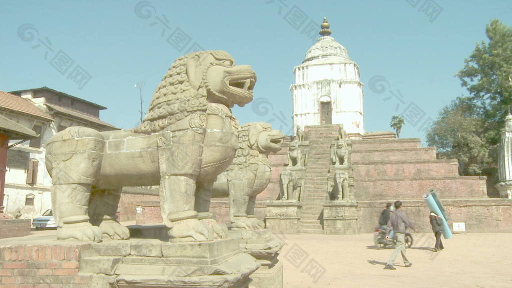 龙雕像在尼泊尔2股票视频老庙