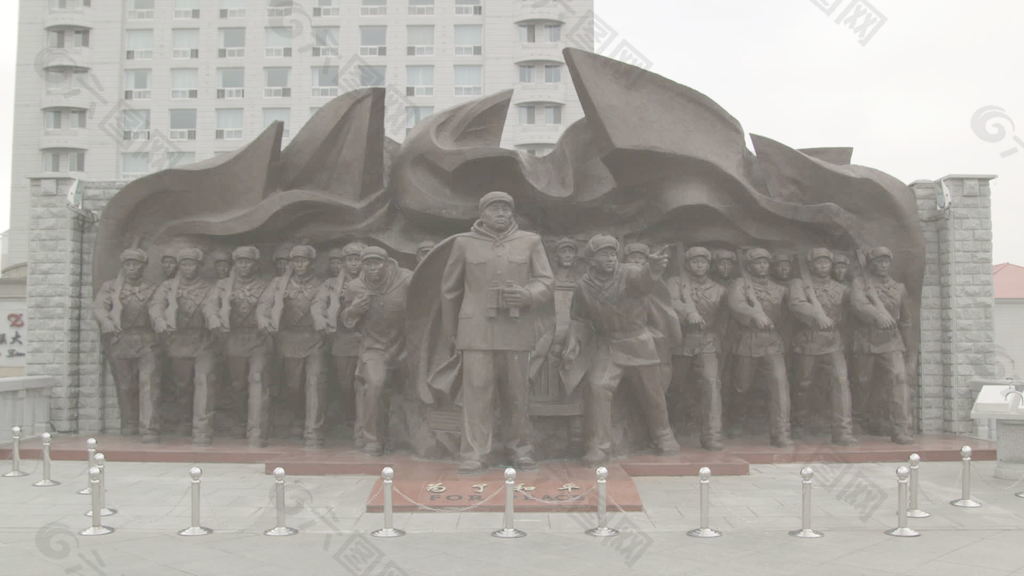 中国的朝鲜战争英雄纪念碑股票视频