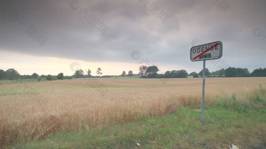 在哥本哈根附近的股票视频麦田符号