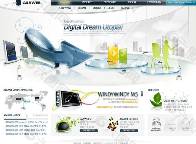 商业科技蓝色风格网页模板