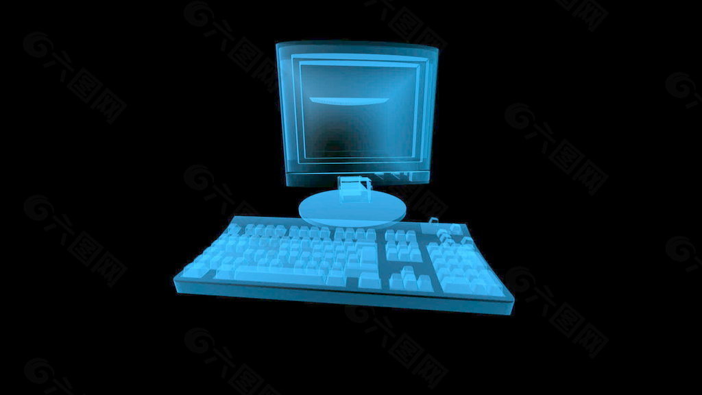 旋转的蓝色光计算机运动背景 视频免费下载