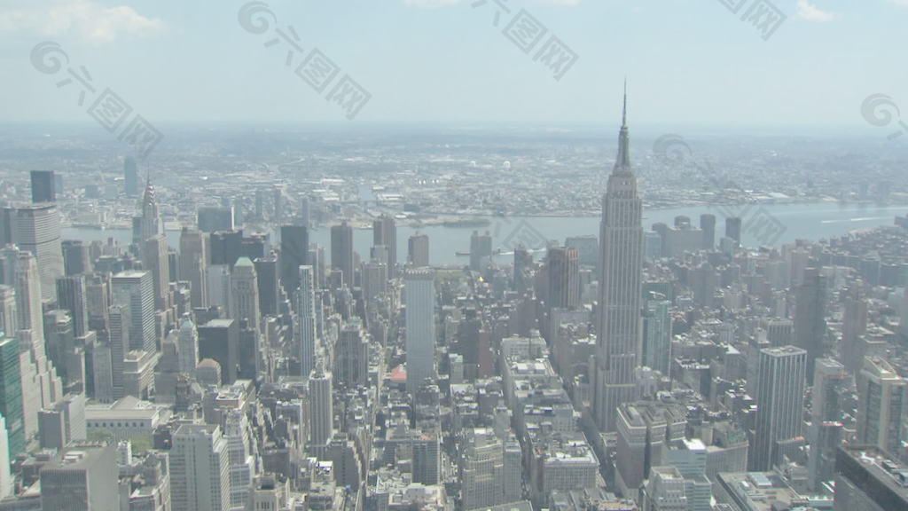 纽约的摩天大楼和哈得逊河2股票的录像 视频免费下载