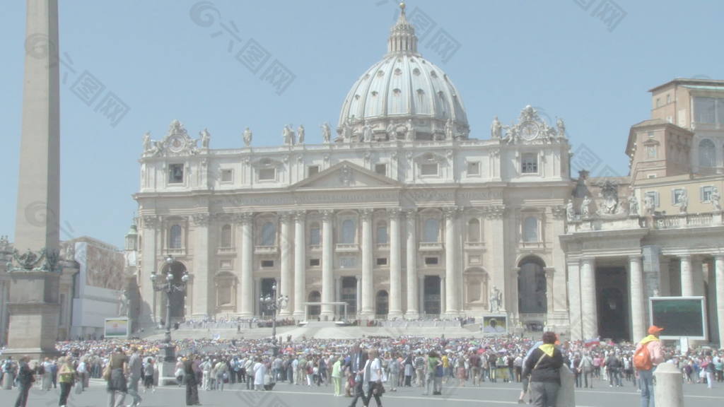 人群中看到教皇5股票的录像 视频免费下载