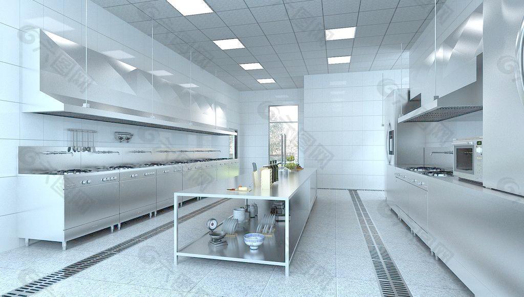 饭店厨房图片