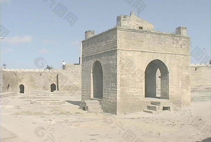 阿塞拜疆的琐罗亚斯德教寺2股票的录像 视频免费下载