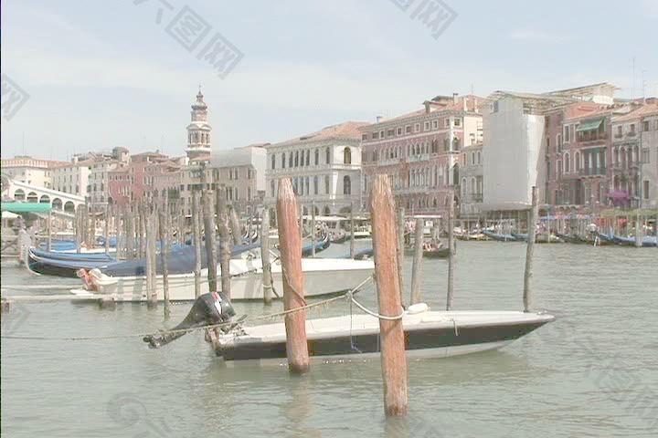 通过运河威尼斯股票视频船 视频免费下载