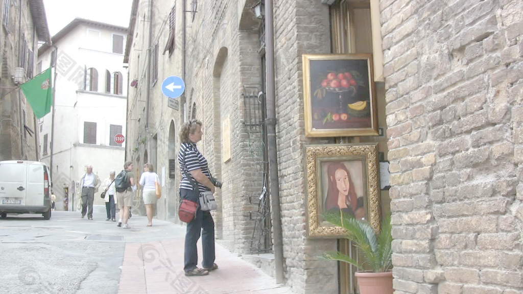 意大利圣吉米尼亚诺商店出售股票的录像艺术 视频免费下载