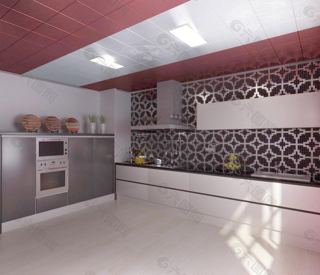 欧派几何空间橱柜厨房应用一图片