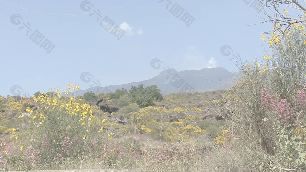 西西里岛的埃特纳火山吸烟股票视频画面细节 视频免费下载