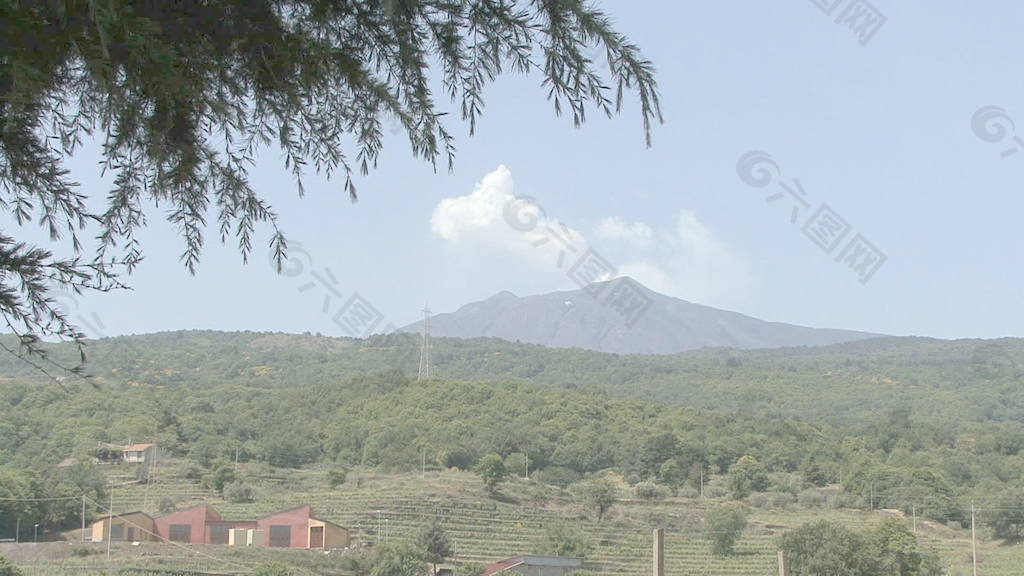 西西里岛的埃特纳火山吸烟2股票的录像 视频免费下载