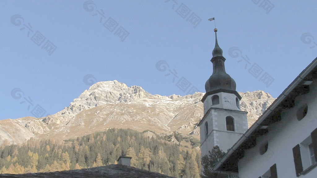瑞士的教堂尖塔和峰值股票视频 视频免费下载