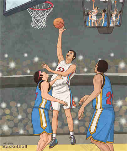 高清手绘篮球比赛素材