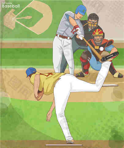 高清手绘棒球田径运动素材