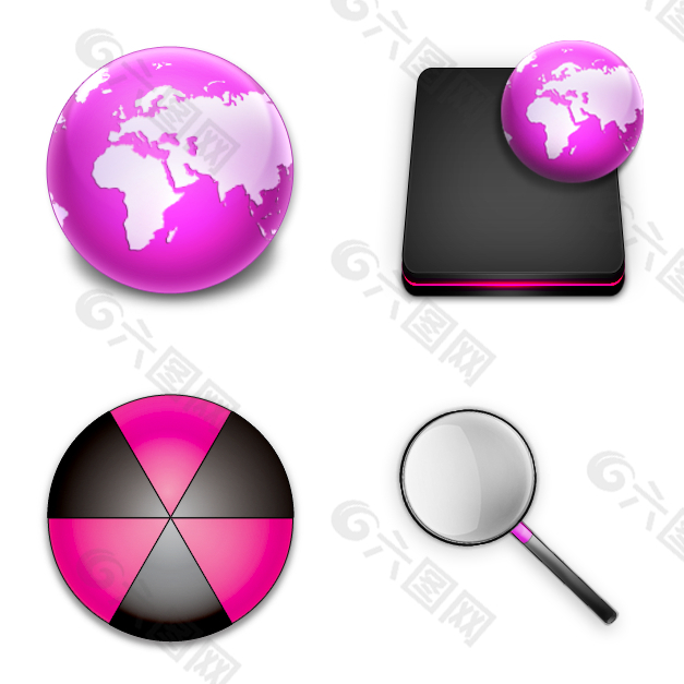 黑色和粉色主题电脑