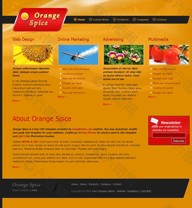 农业公司CSS网页模板