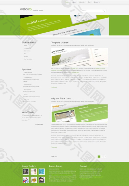 绿色设计HTML模板下载