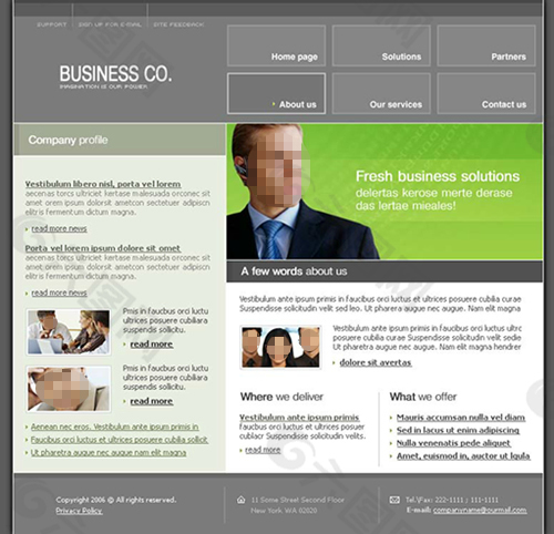 灰色公司企业网站模板