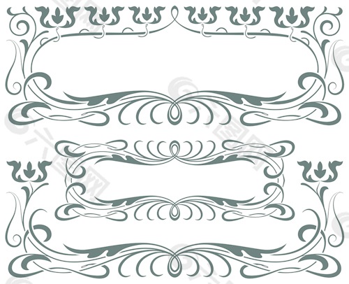 复古装饰品的边界框设计矢量图04