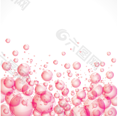 透明的粉红色泡沫设计矢量