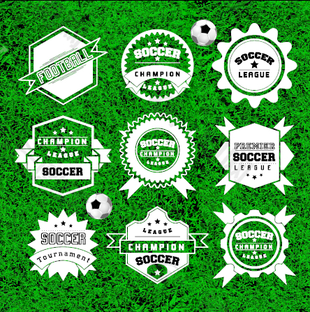 创造性的足球设计标签矢量图形03