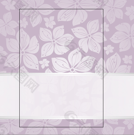 紫色花的装饰图案背景矢量03