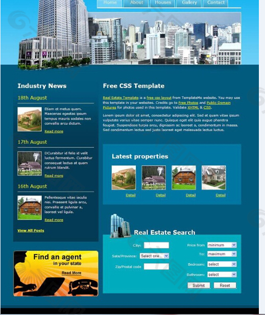 地产行业css网页模板
