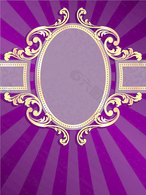 金框的紫色背景矢量02