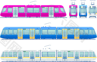 不同的电车设计向量