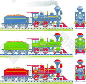 蒸汽机车设计矢量图