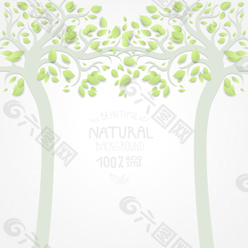 生态自然风格树矢量素材02