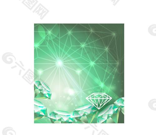 矢量绿色钻石04