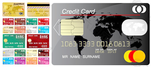信用卡的模板设计矢量