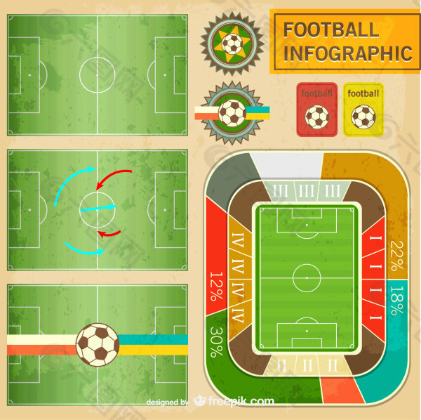 世界足球矢量地形图、操场