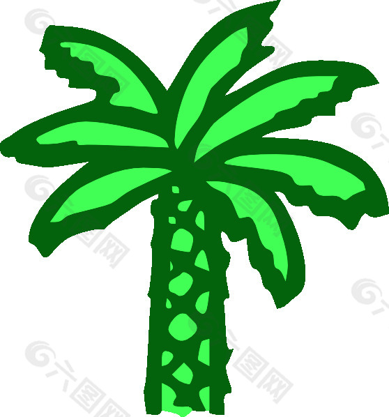 绿色的棕榈树剪贴画漫画