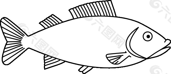 鱼的轮廓的剪辑艺术