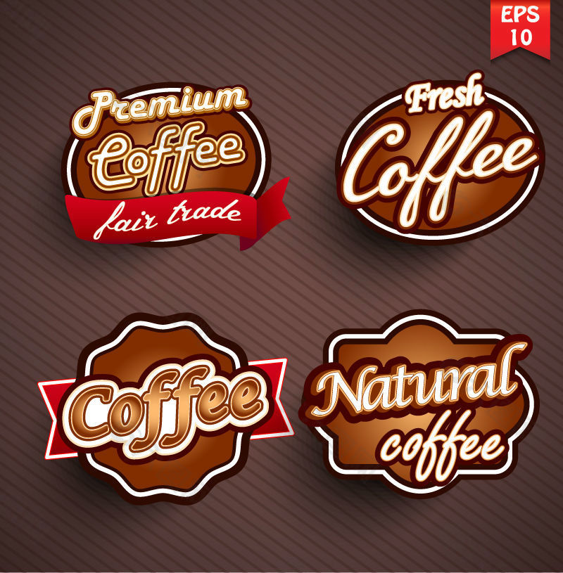 创意咖啡标签设计矢量素材