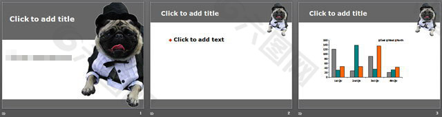 可爱小狗艺术PPT模板