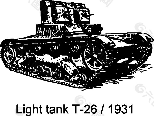 T-26轻型坦克1931剪贴画