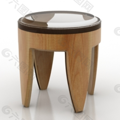 三维模型的木制桌子