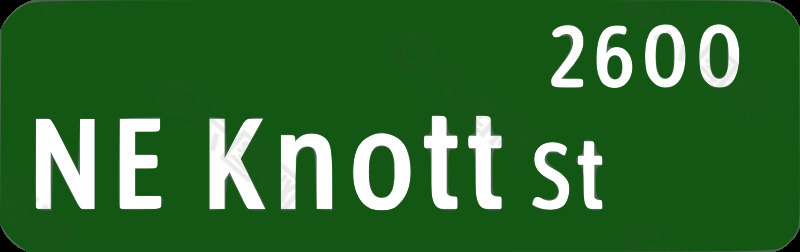 波特兰俄勒冈街道名称标志：NE诺特ST