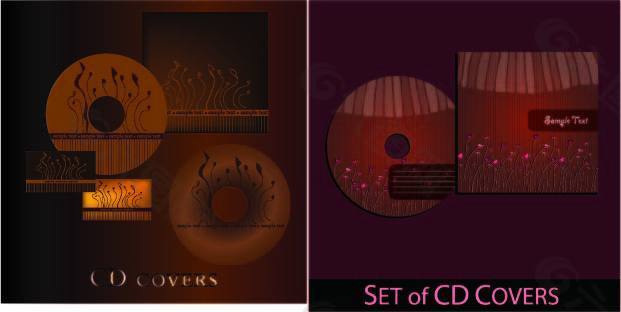 2套时尚CD封面设计矢量素材
