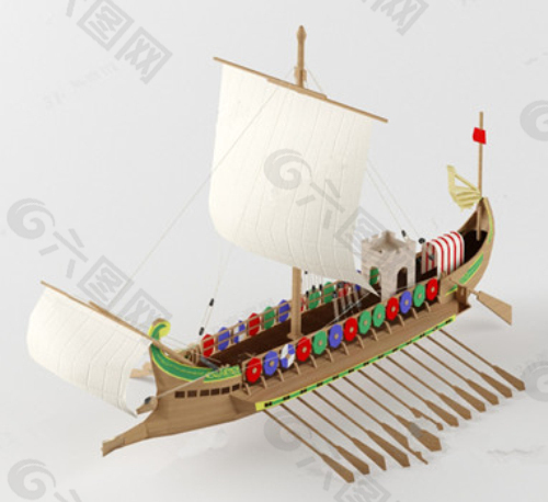 三维模型竞速帆船