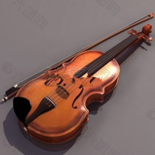 高档小提琴的3D模型