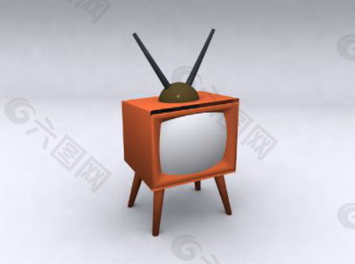 老式电视的3D模型