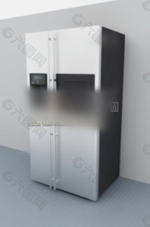 两门冰箱的3D模型